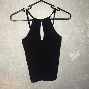 Suzette black keyhole halter tank